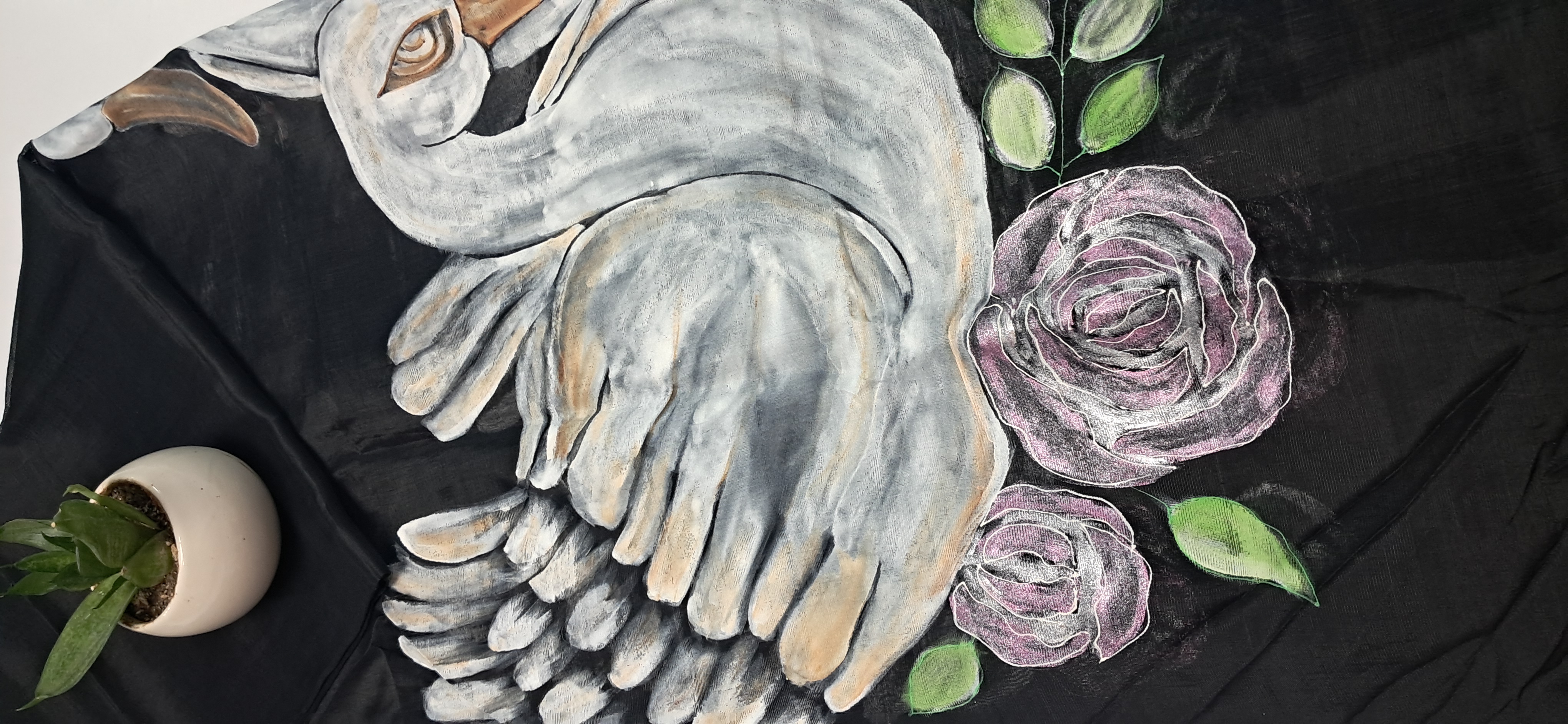 Hand Woven Hand Painted Silk (Pattu) Duppata