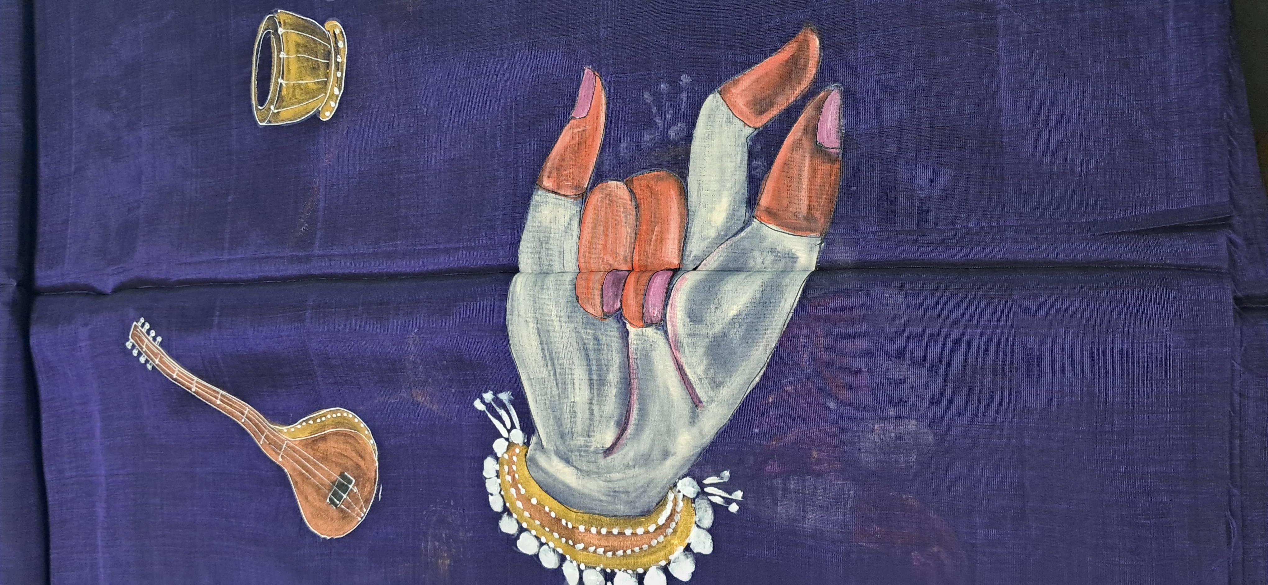 Hand Woven Hand Painted Silk (Pattu) Duppata