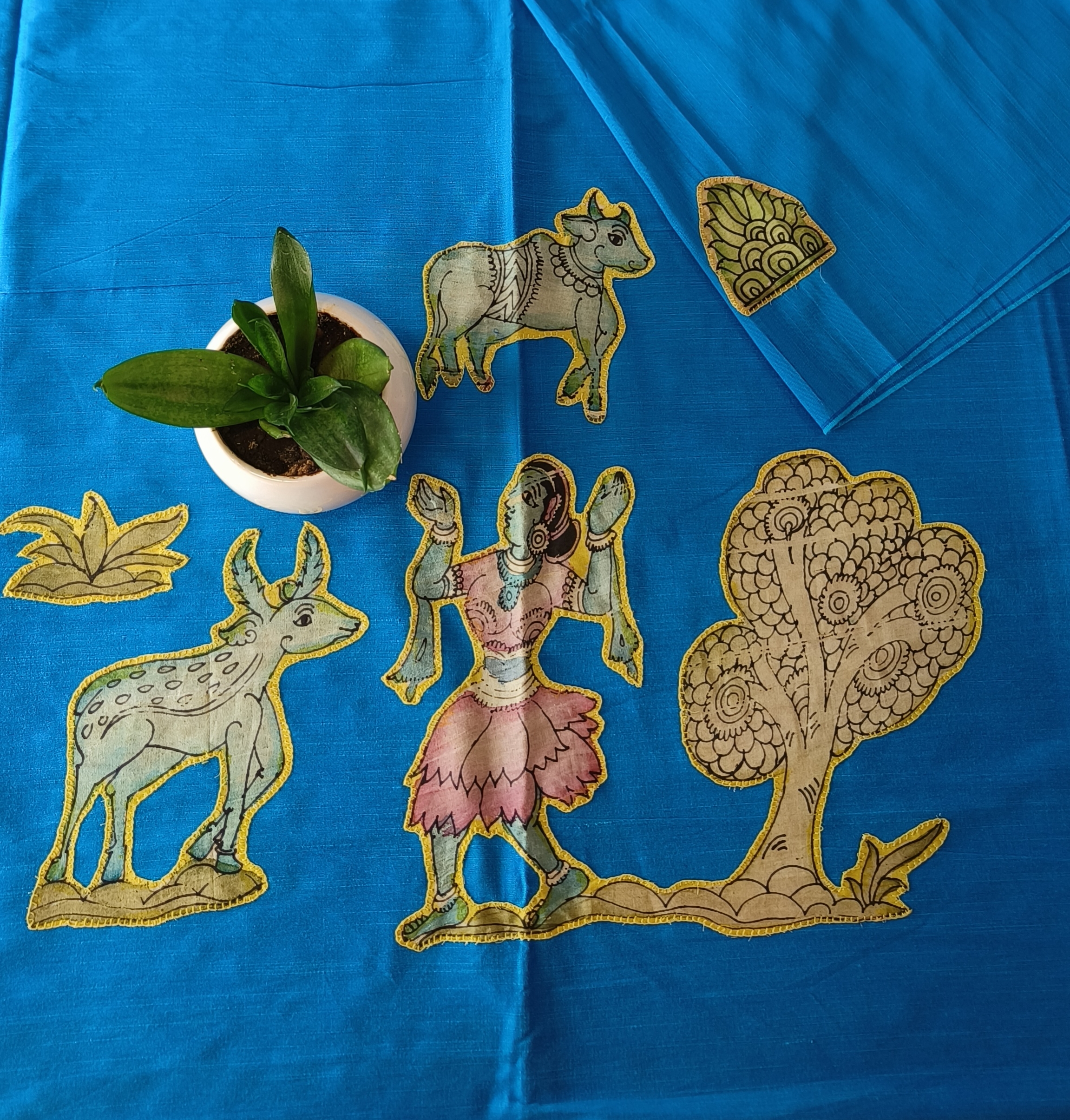 Aplic Work Kurti Material 