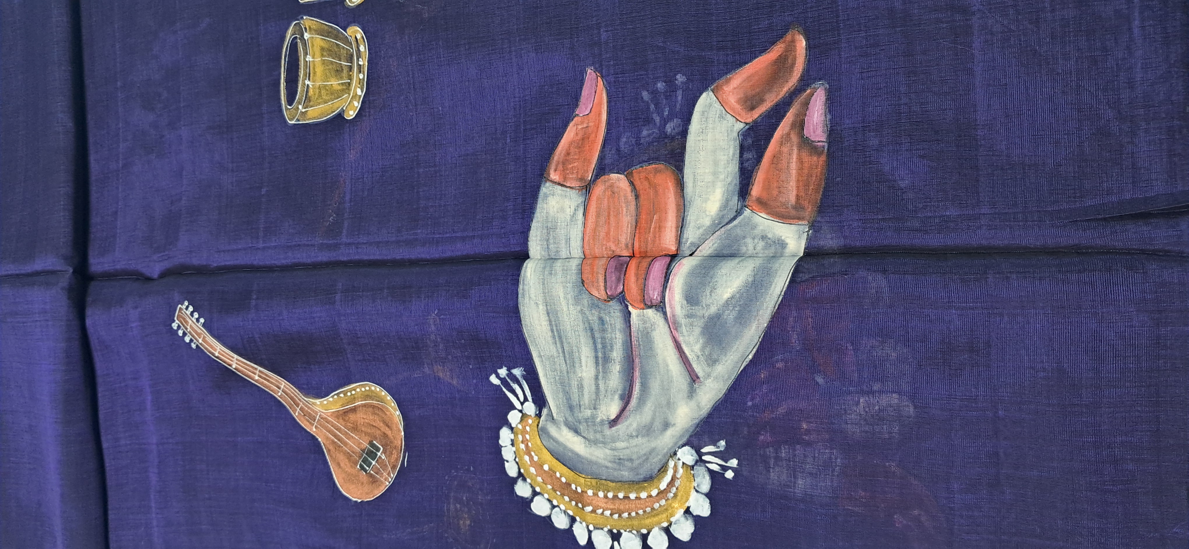 Hand Woven Hand Painted Silk (Pattu) Duppata