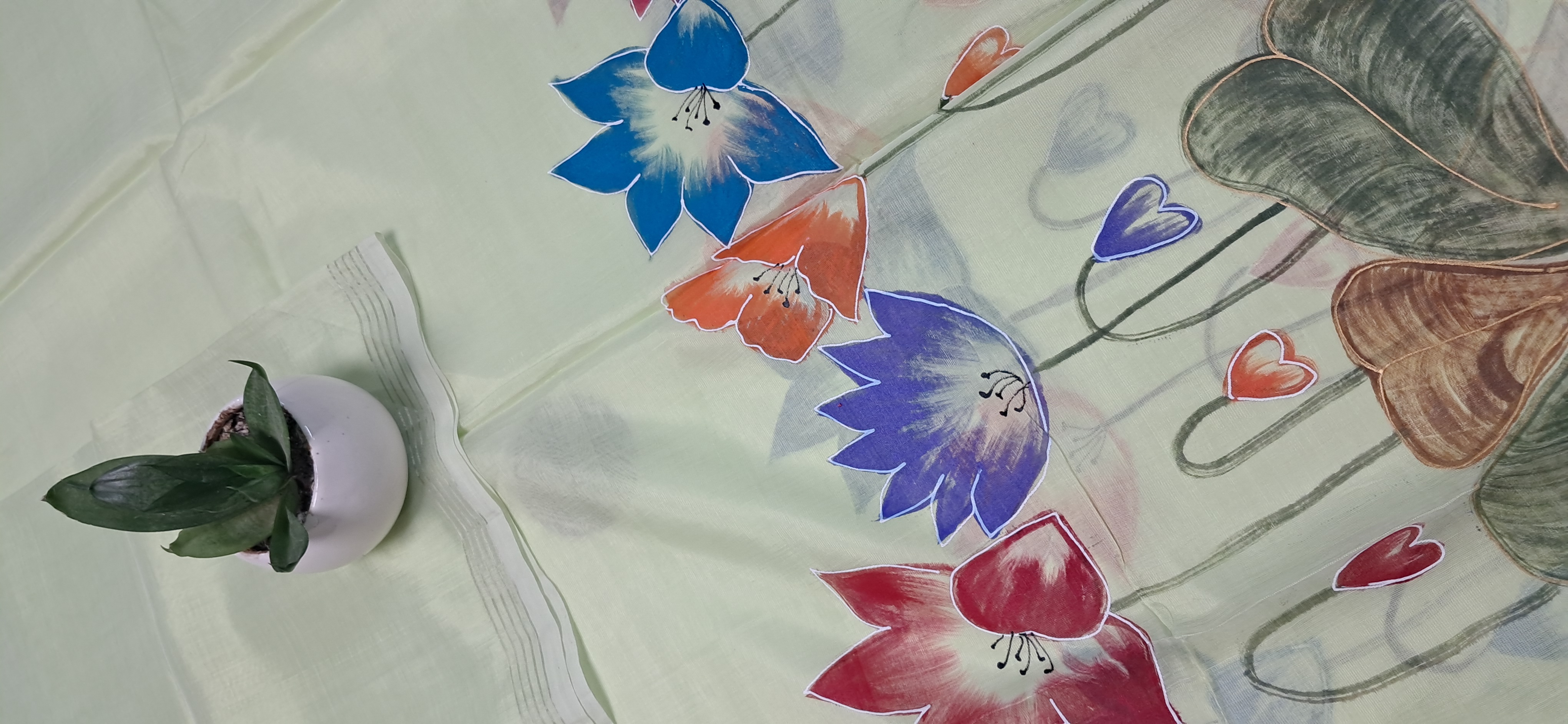 Hand Woven Hand Painted Silk (Pattu) Duppata