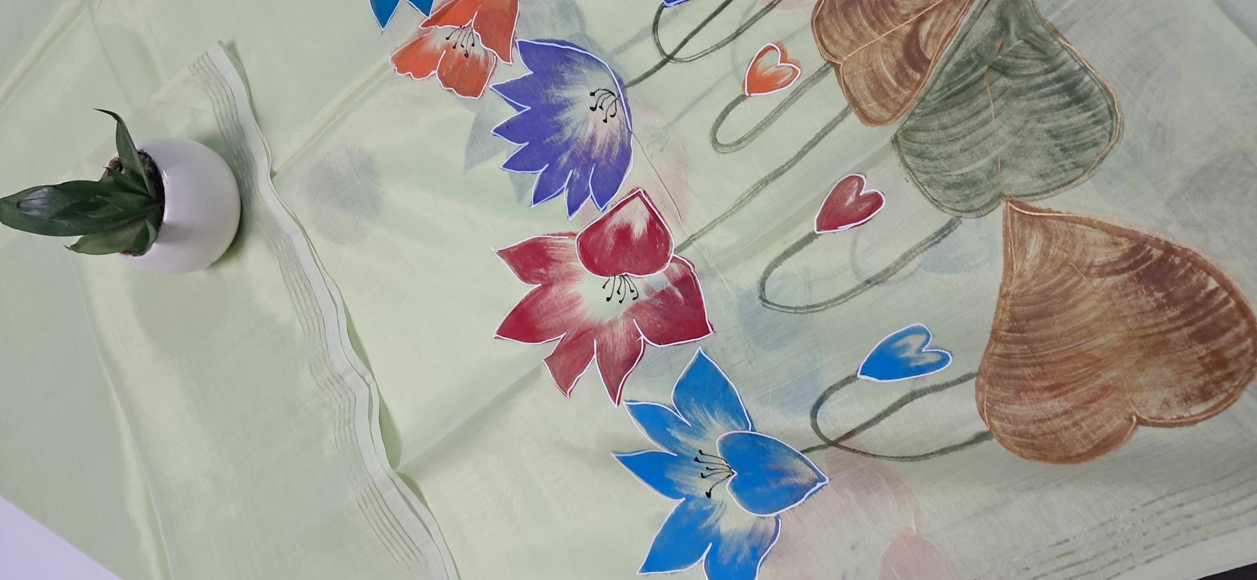 Hand Woven Hand Painted Silk (Pattu) Duppata