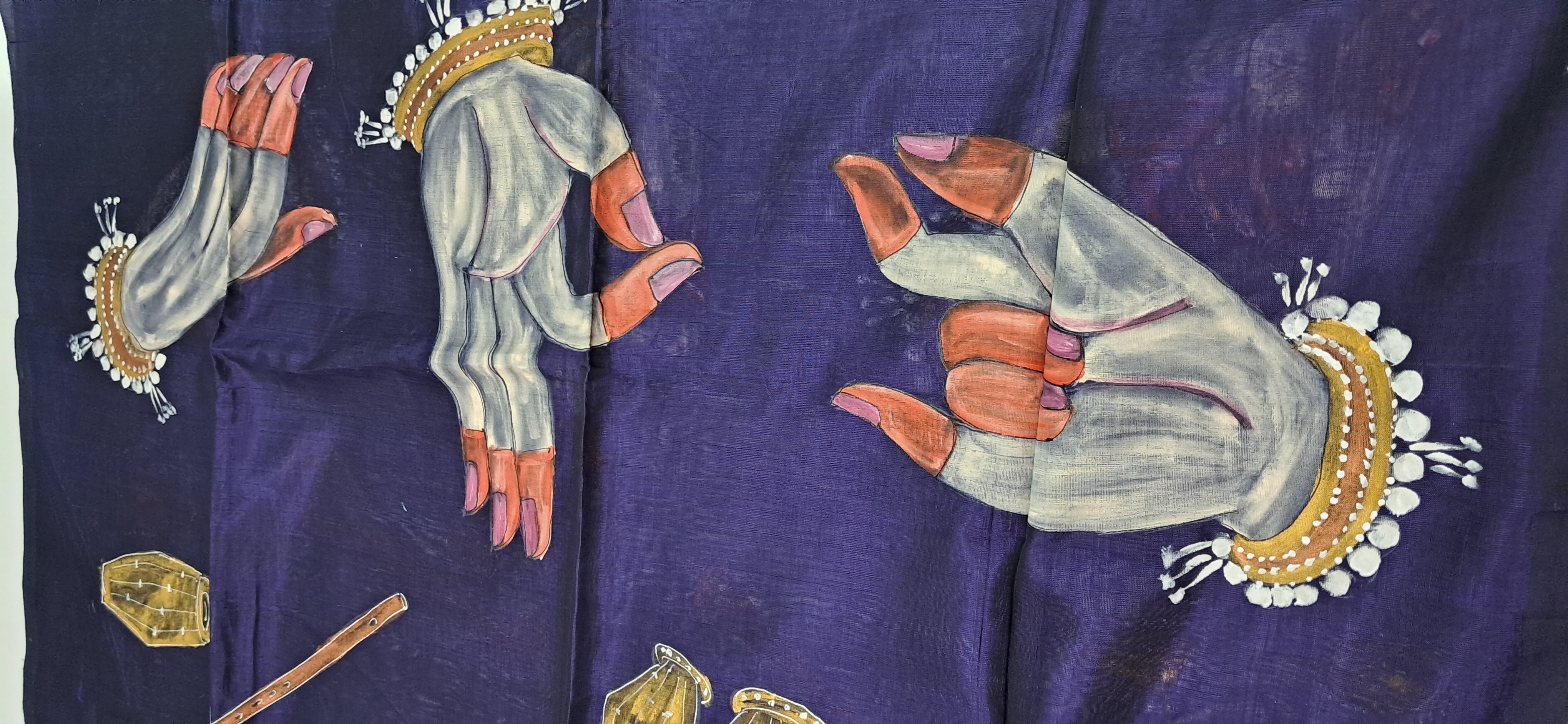 Hand Woven Hand Painted Silk (Pattu) Duppata