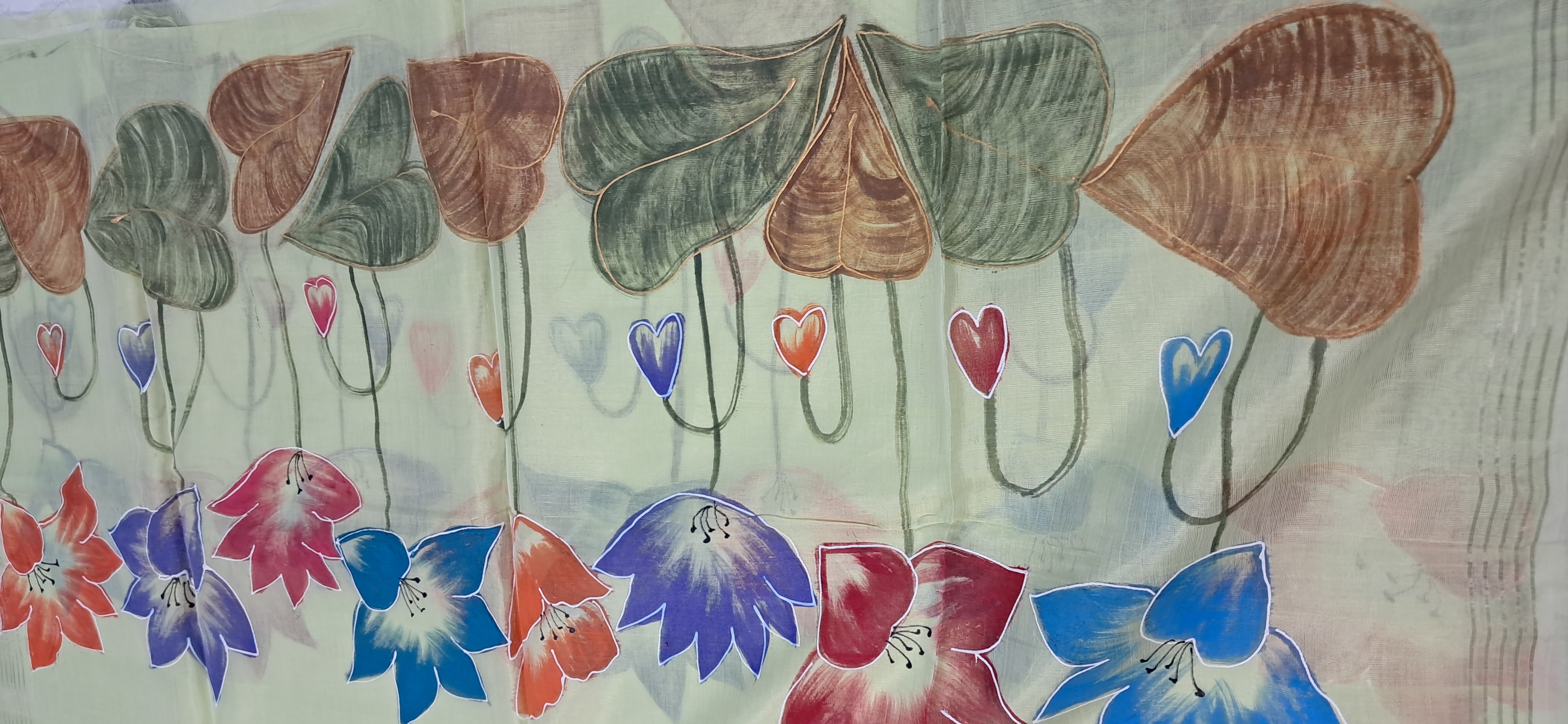 Hand Woven Hand Painted Silk (Pattu) Duppata