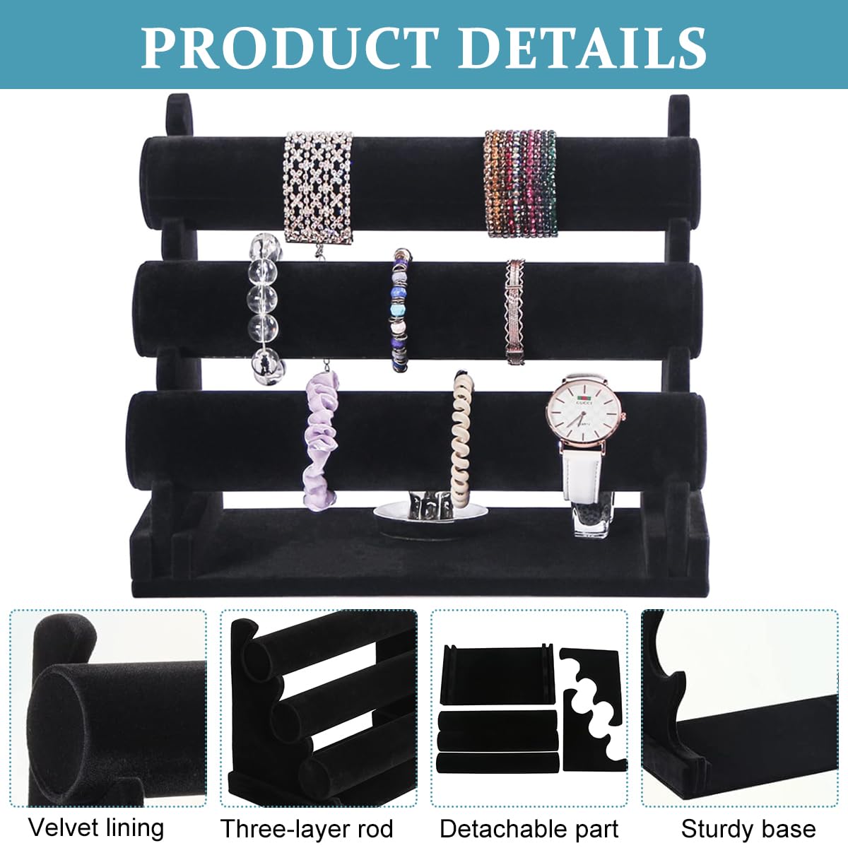 Black Velvet Jewelry Display Stand