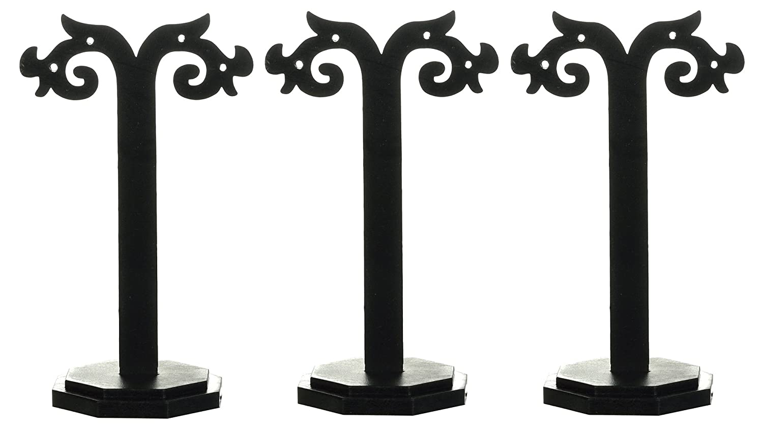 Plastic Earing Stand Combo (Black) (Pack of 3)