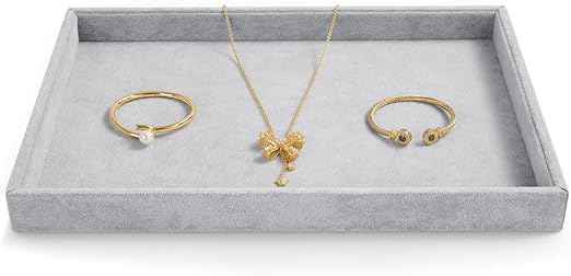 Empty Velvet Jewelry Drawer Organizer Tray 