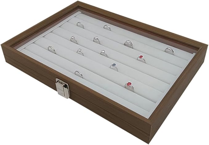 Wooden Jewelry Display ring Case