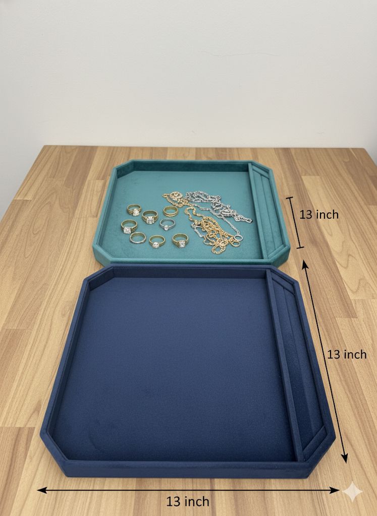 Square Velvet Jewelry Organizer Tray