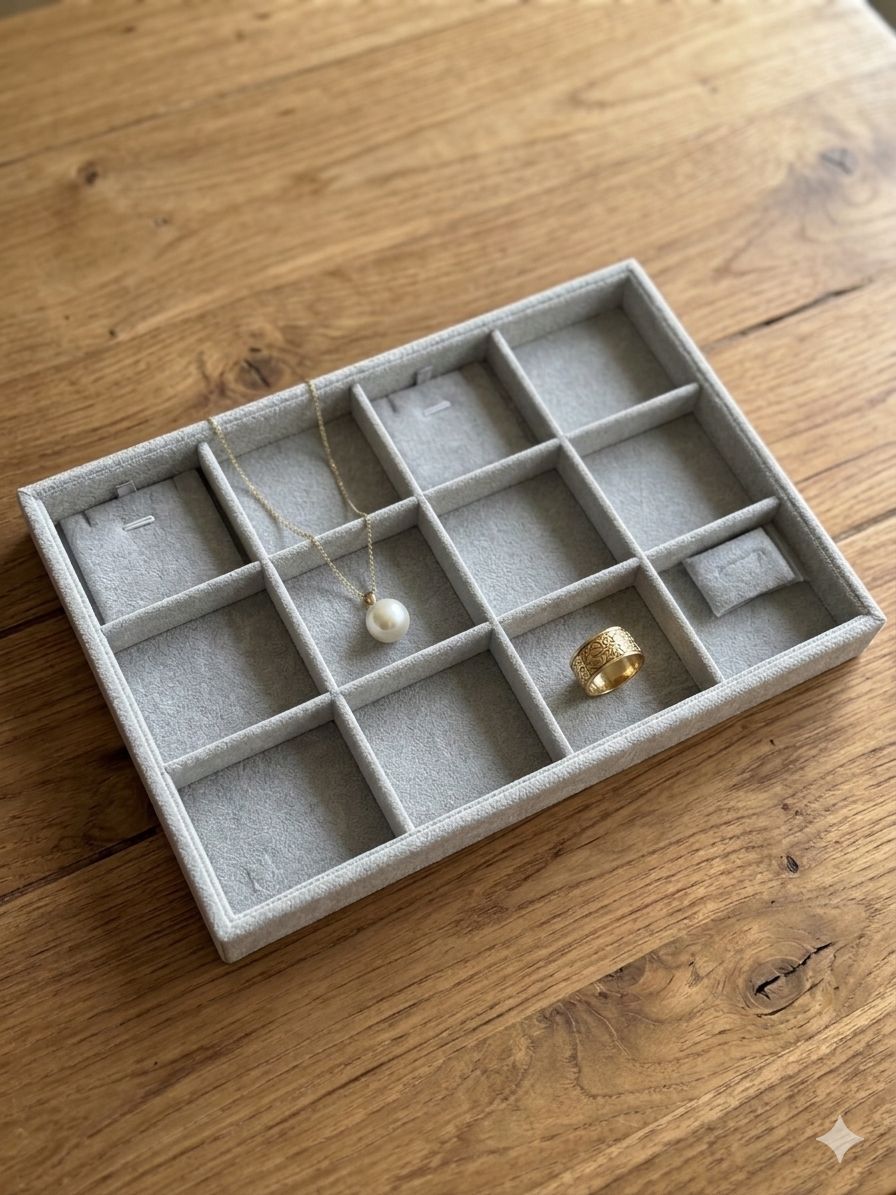 Velvet Jewelry Organizer Tray