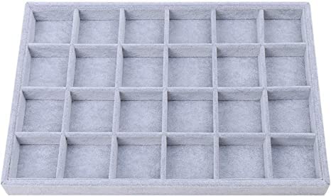 24 Grid Velvet Jewellery tray 