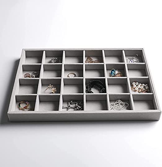 24 Grid Velvet Jewellery tray 