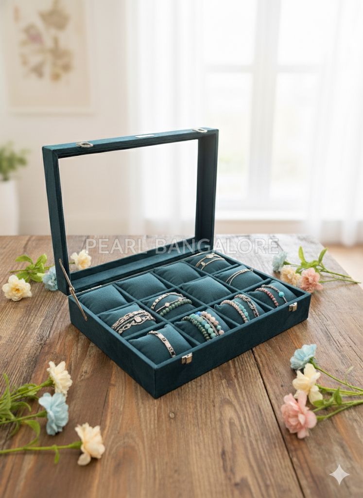 Suede watch box and bracelets box