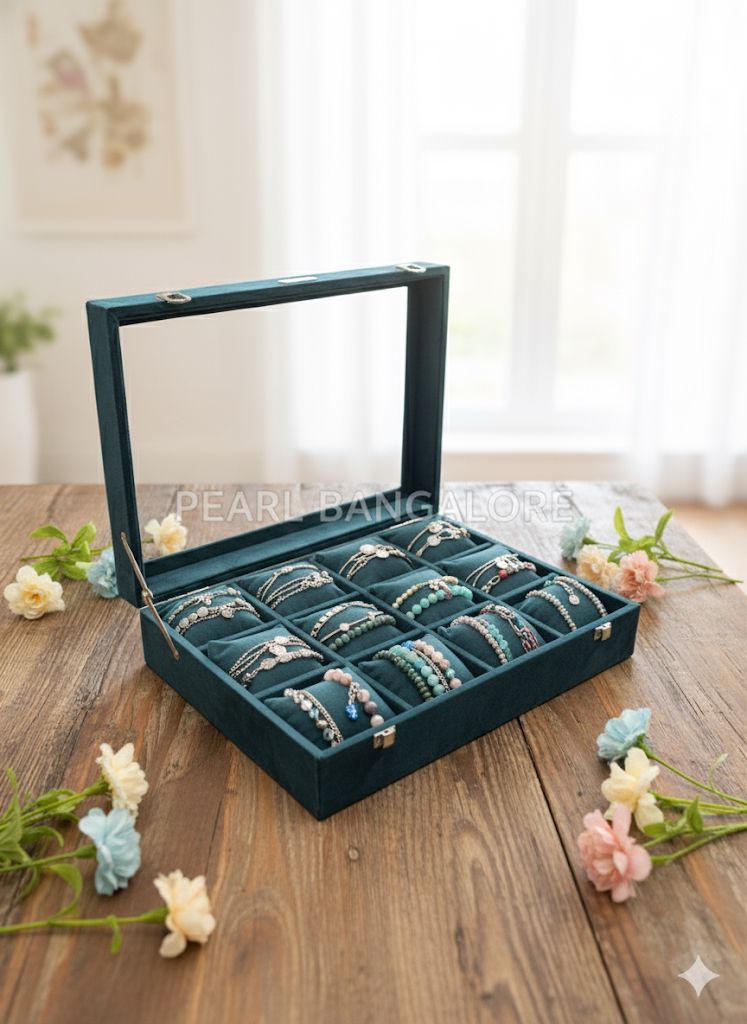 Suede watch box and bracelets box