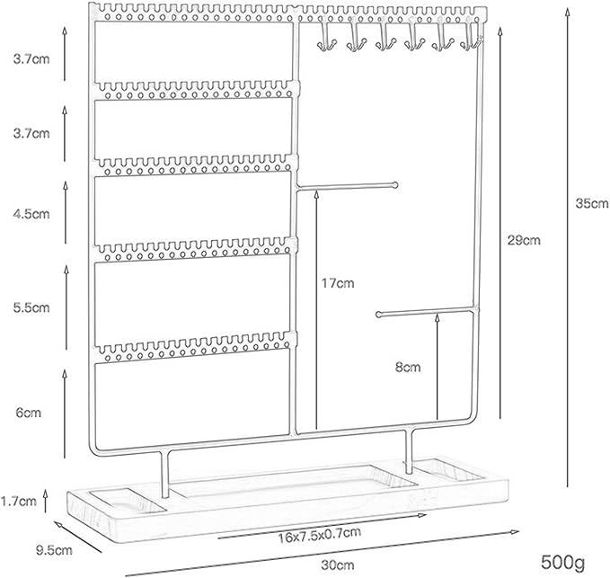 Multi-Tier Jewelry Organizer, Earring/Chain Bracelet Showcase