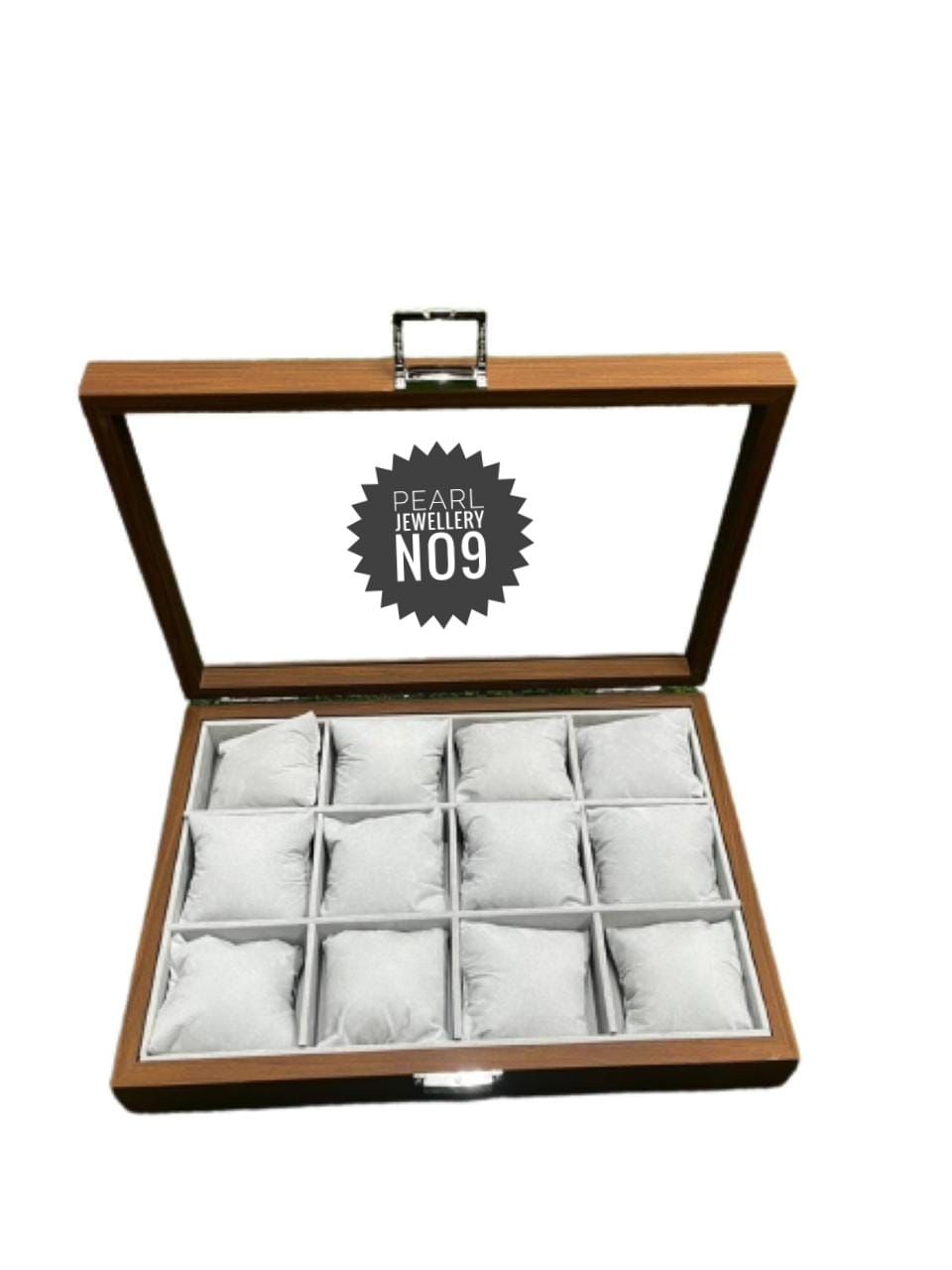 Jewelry Storage Box 12-Slot Display Tray with Pillow