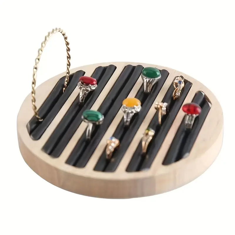Bamboo Wood Ring Earrings Display Trays 