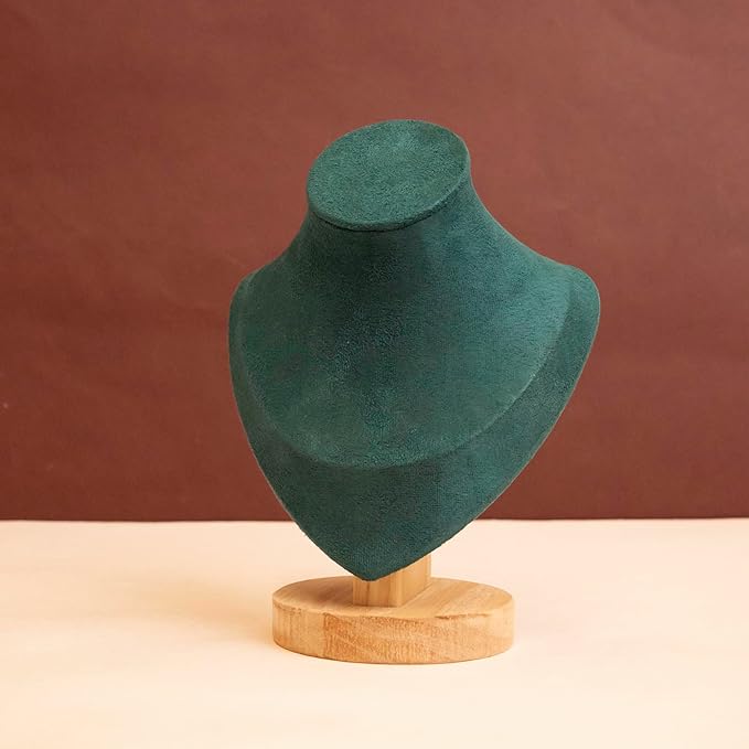 Green Velvet Jewelry Display Bust