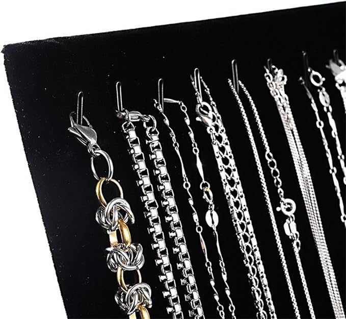 Black Color Velvet Pendant Long Chain display