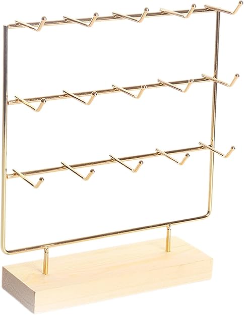 Metal-Bamboo Multi-Tier Jewelry Display Stand 