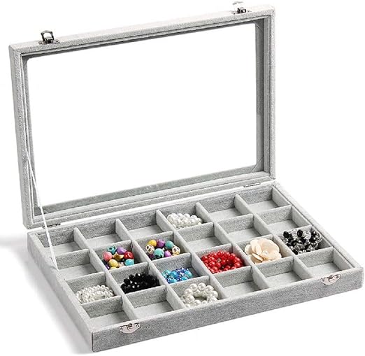 Jewelry 24 Grid With Glass Cover