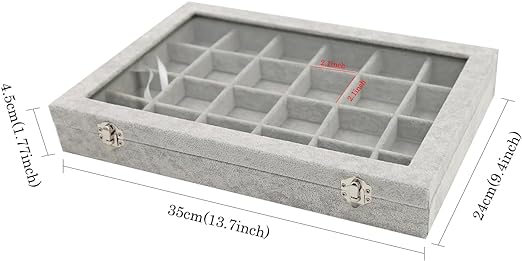 Jewelry 24 Grid With Glass Cover