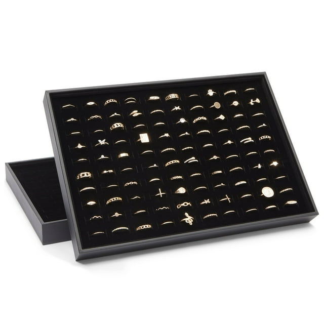 Velvet Ring Display tray with 100 Slots 