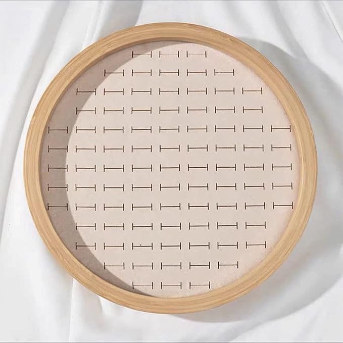 Round Wooden Jewelry Organizer Tray