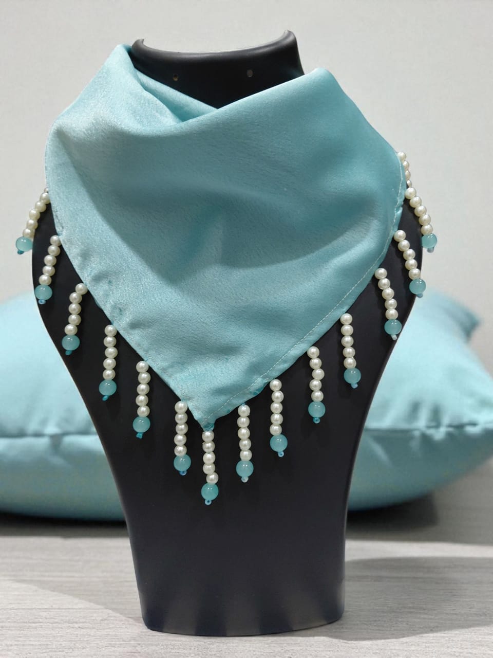 Turquoise Beaded Scarf