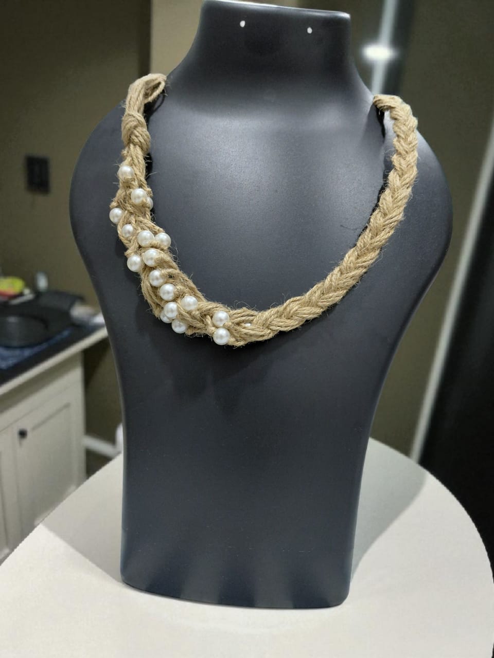 Handcrafted Rope and Pearl Necklace