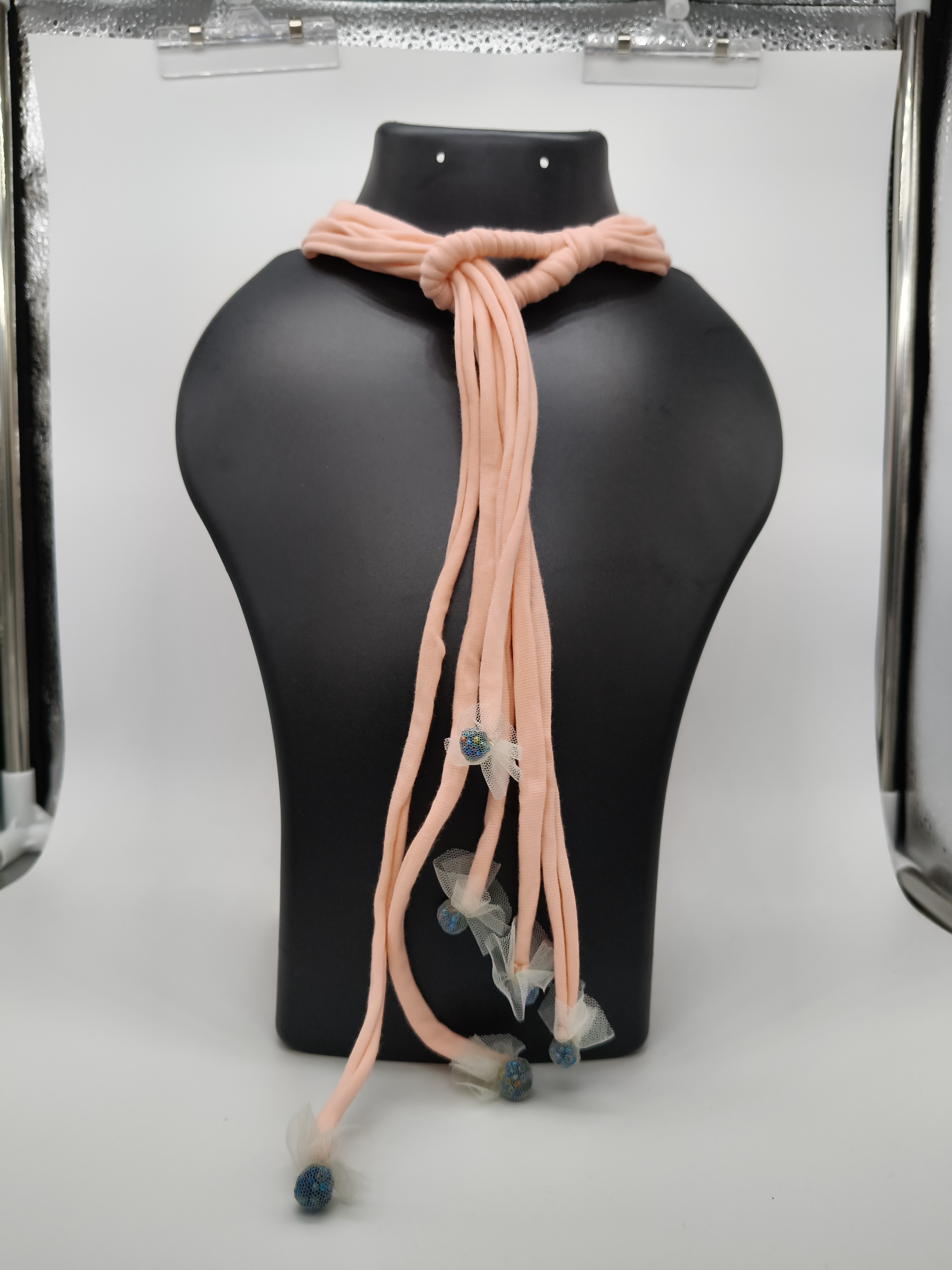 Handmade Pink Fabric Necklace