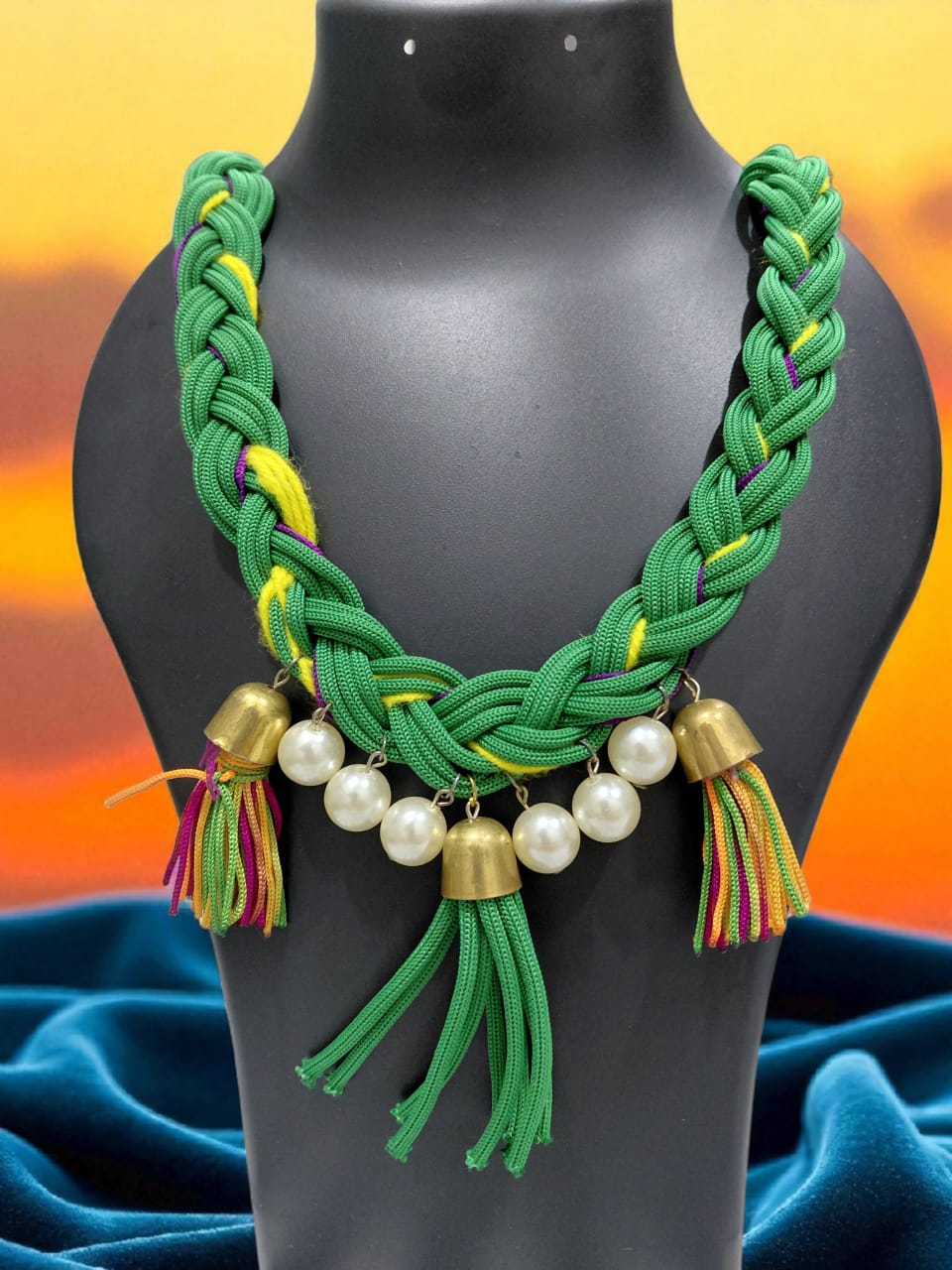 Braided Green Paracord Necklace
