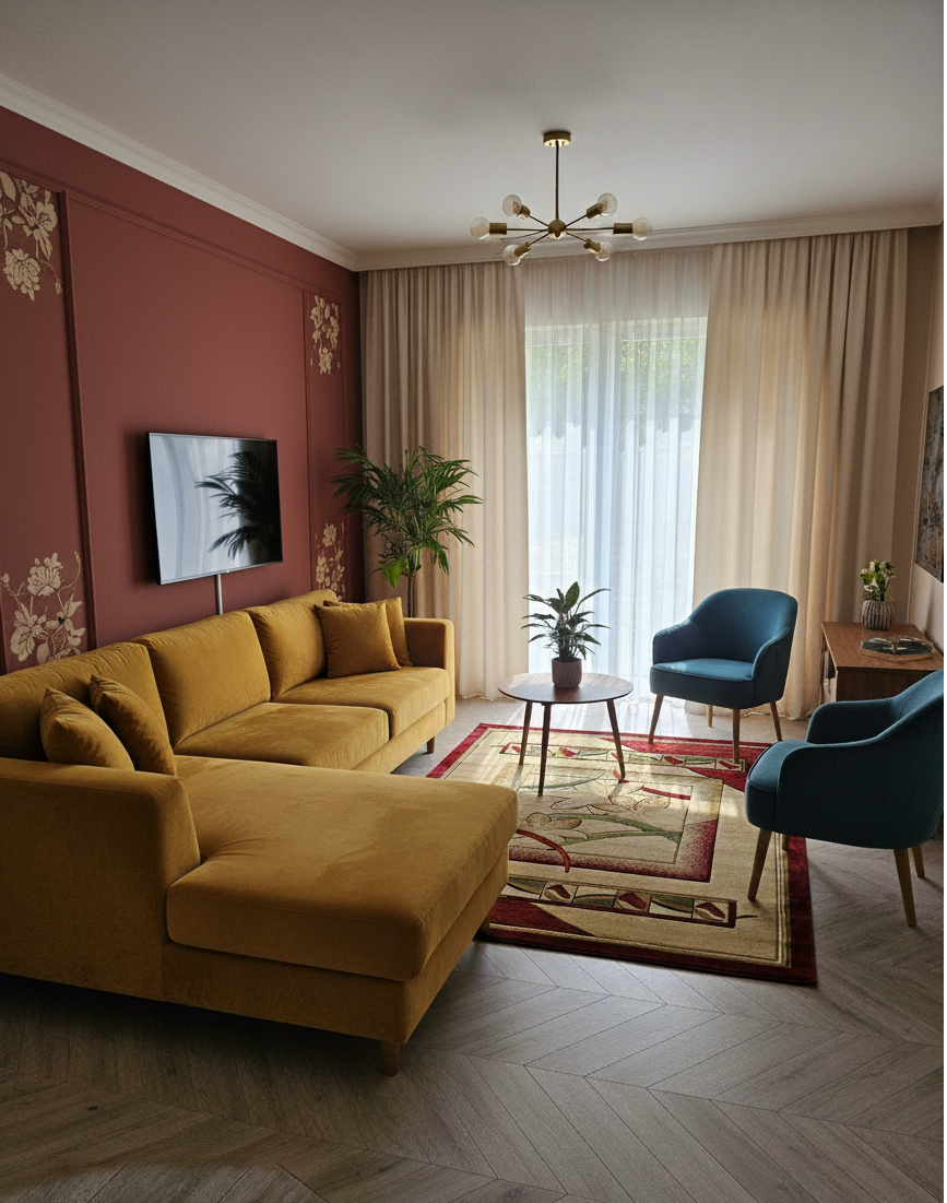 Klasikinis bordo kilimas "Gėlės"