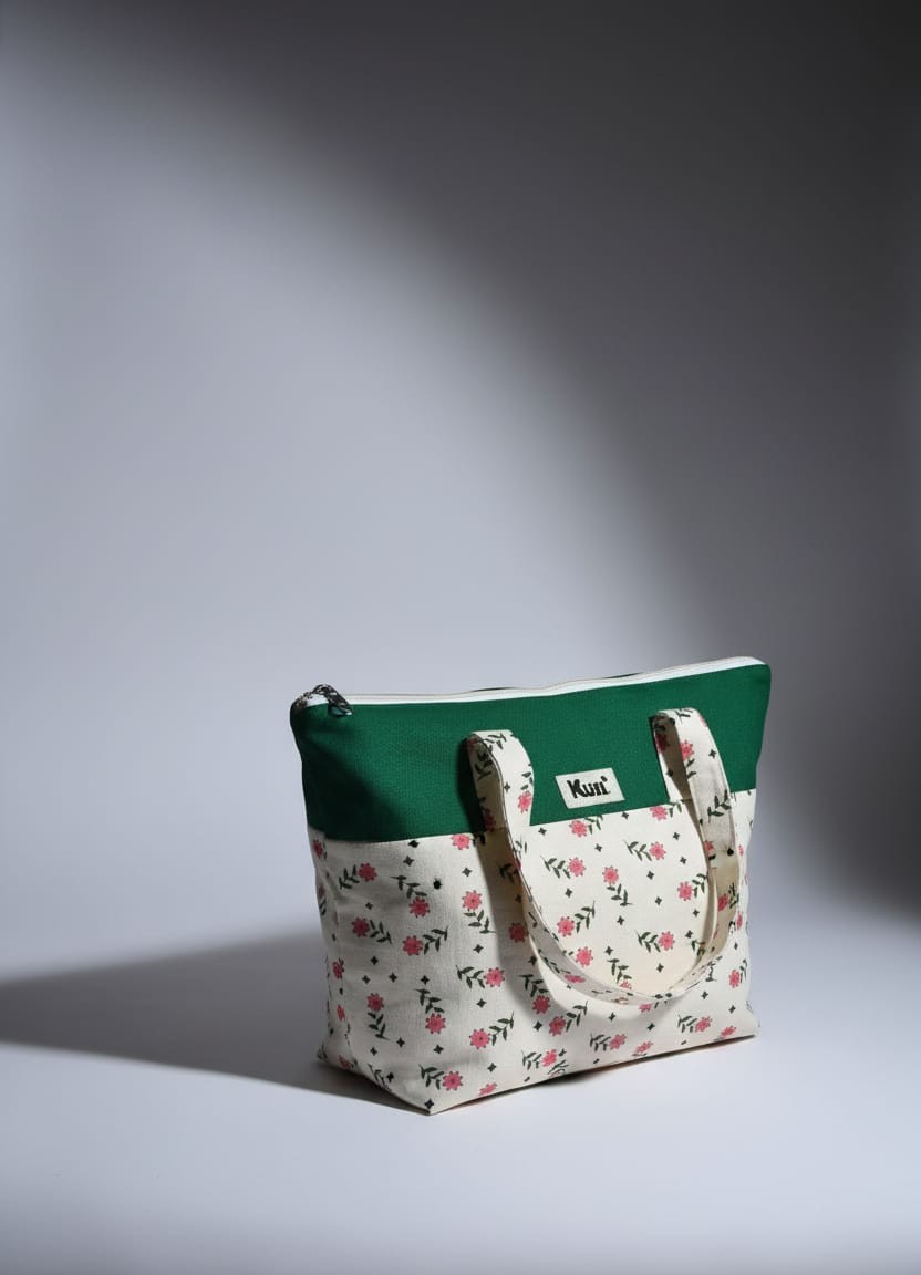 Floral Cotton Canvas Tote Bag
