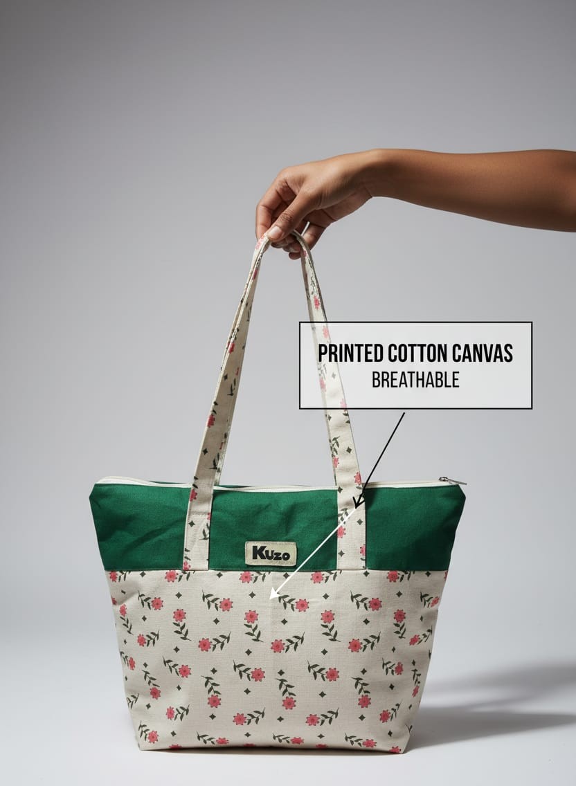 Floral Cotton Canvas Tote Bag