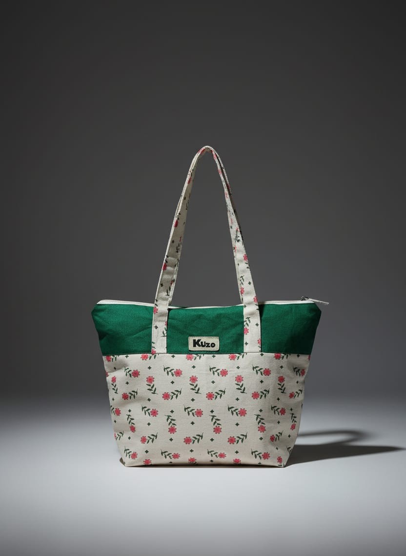 Floral Cotton Canvas Tote Bag