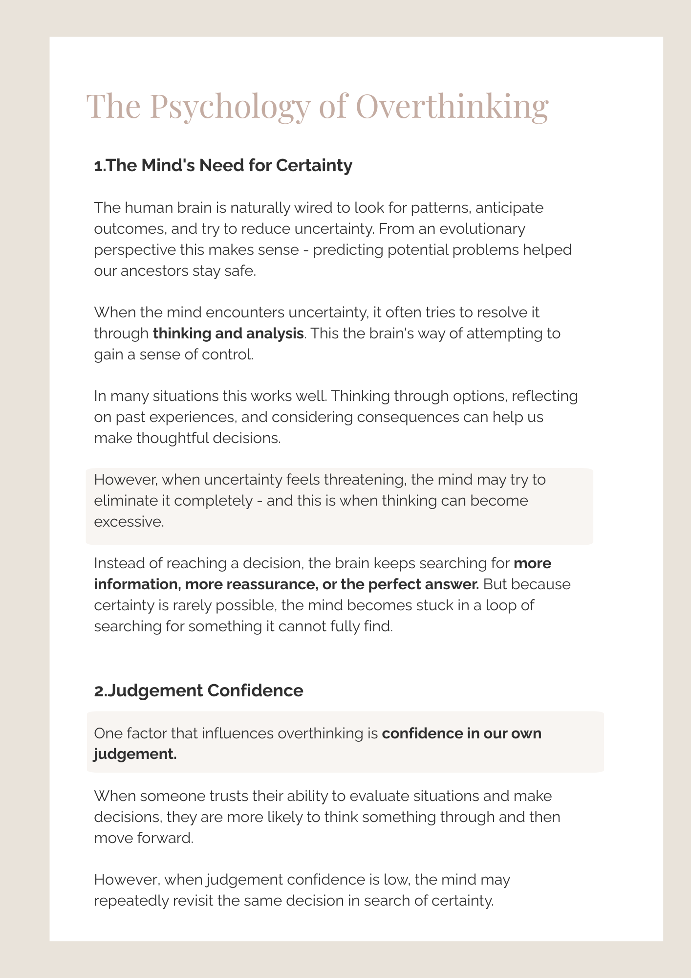 Understanding Overthinking