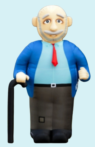 Abraham met wandelstok (opblaas pop Abraham)