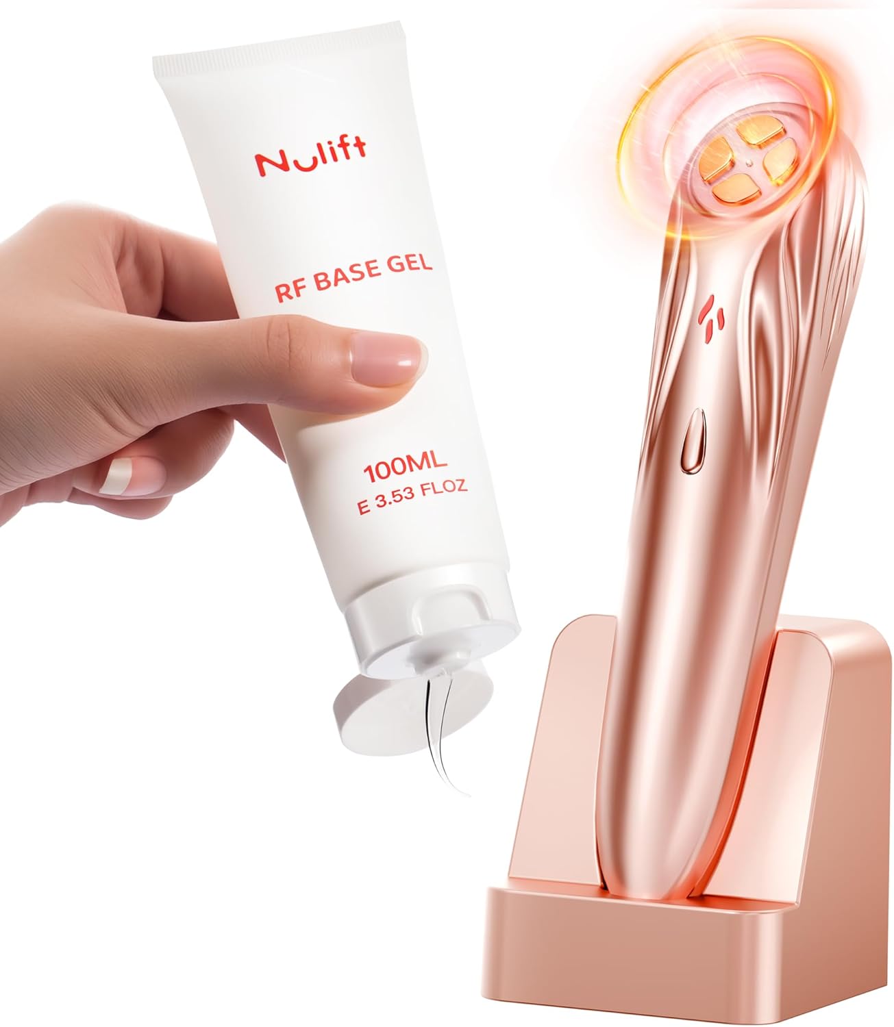Radio Frequency Skin Tightening Device, Anti-Aging Face Machine for Wrinkle Removal, Lifting & Firming, Wireless Home Beauty Device with 3 Levels, at-Home Skin Renewal