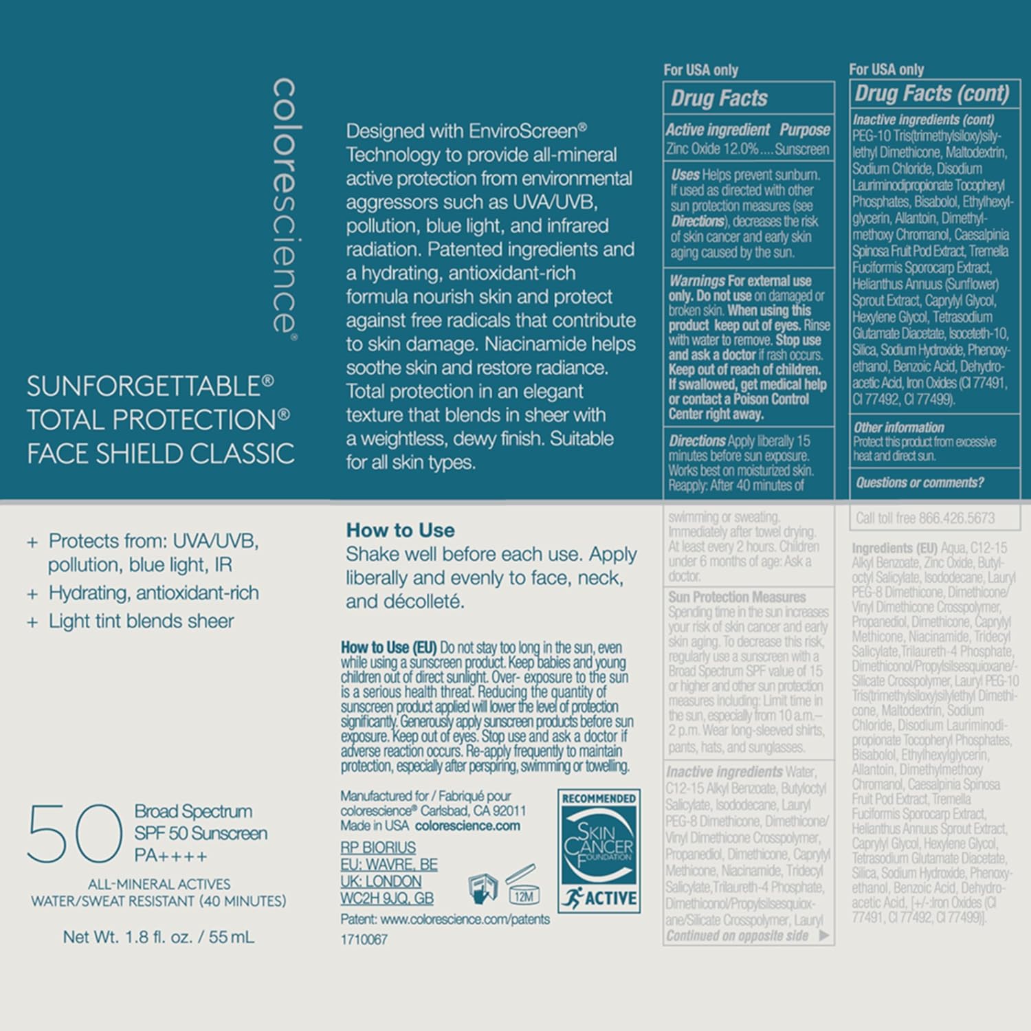 Colorescience Sunforgettable Total Protection Face Shield Classic