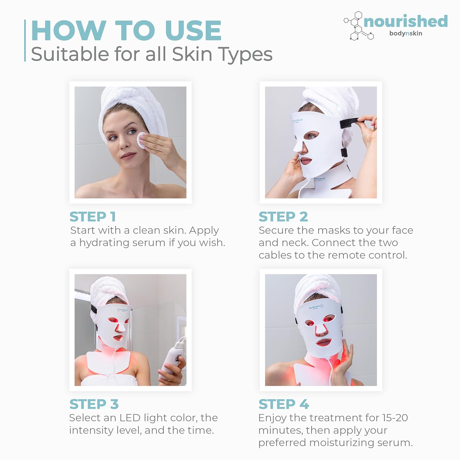 LED Light Therapy 7 Colors Silicone Face and Neck Mask