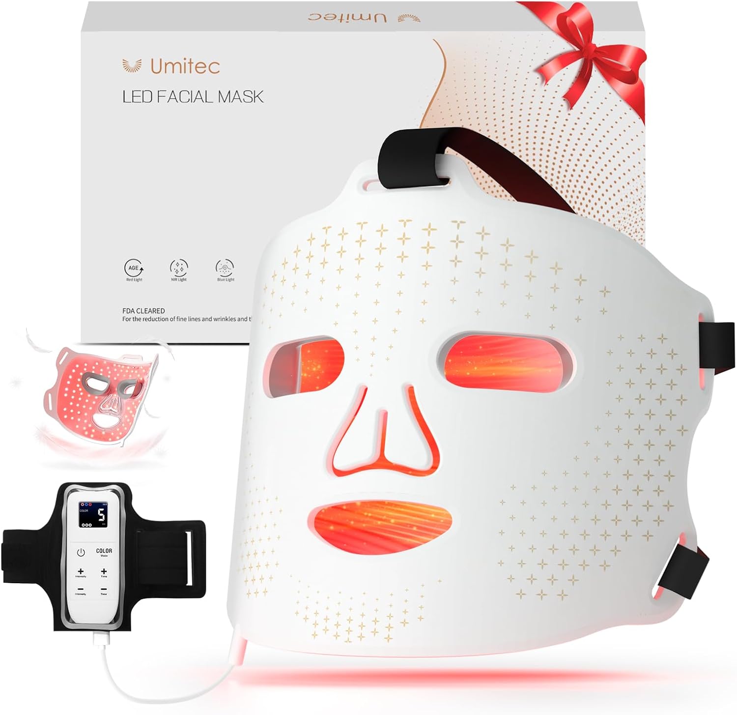 LED Light Therapy Face Mask, FDA Approved, 4 Modes Red Light Therapy for Face