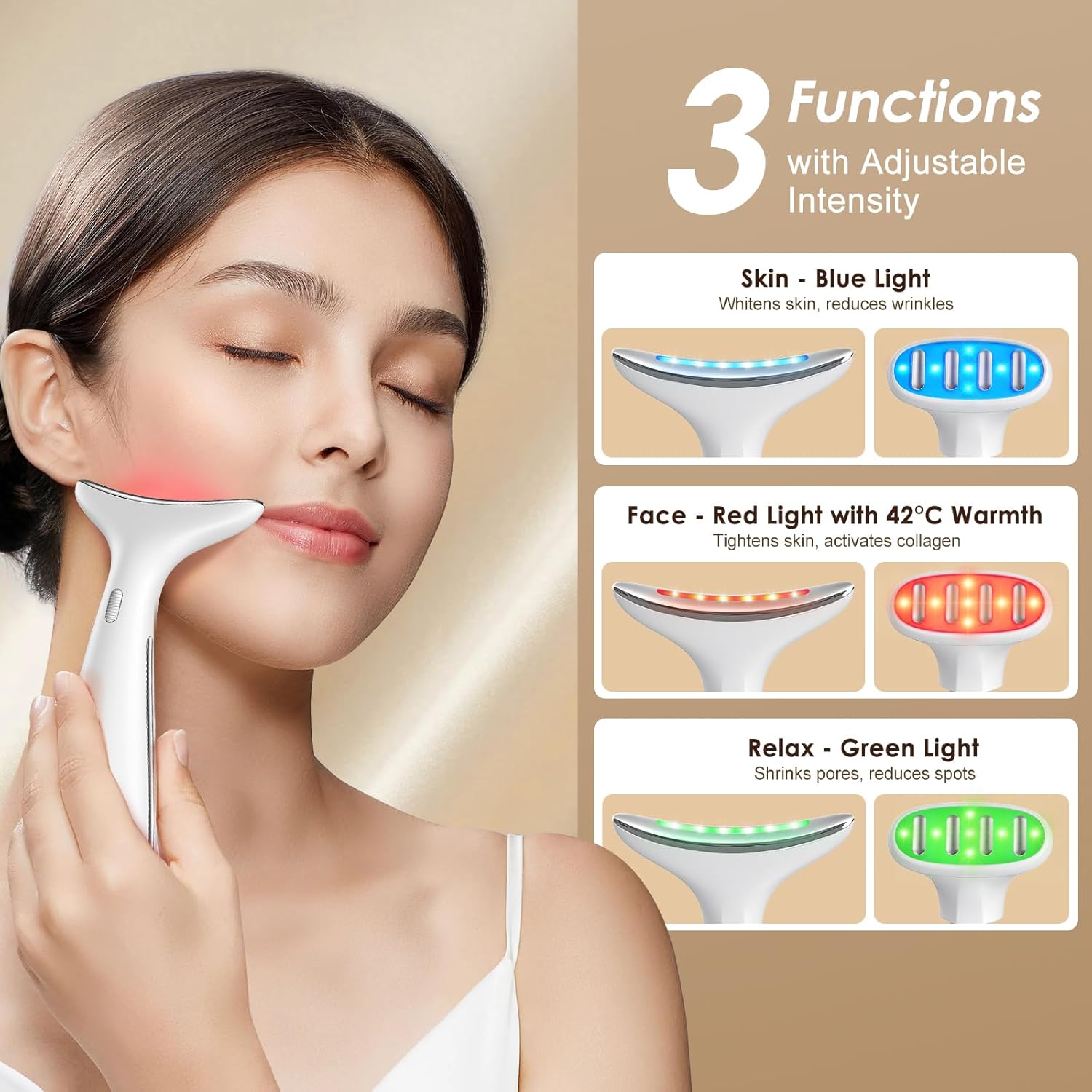 LED Facial Massager with Interchangeable Heads