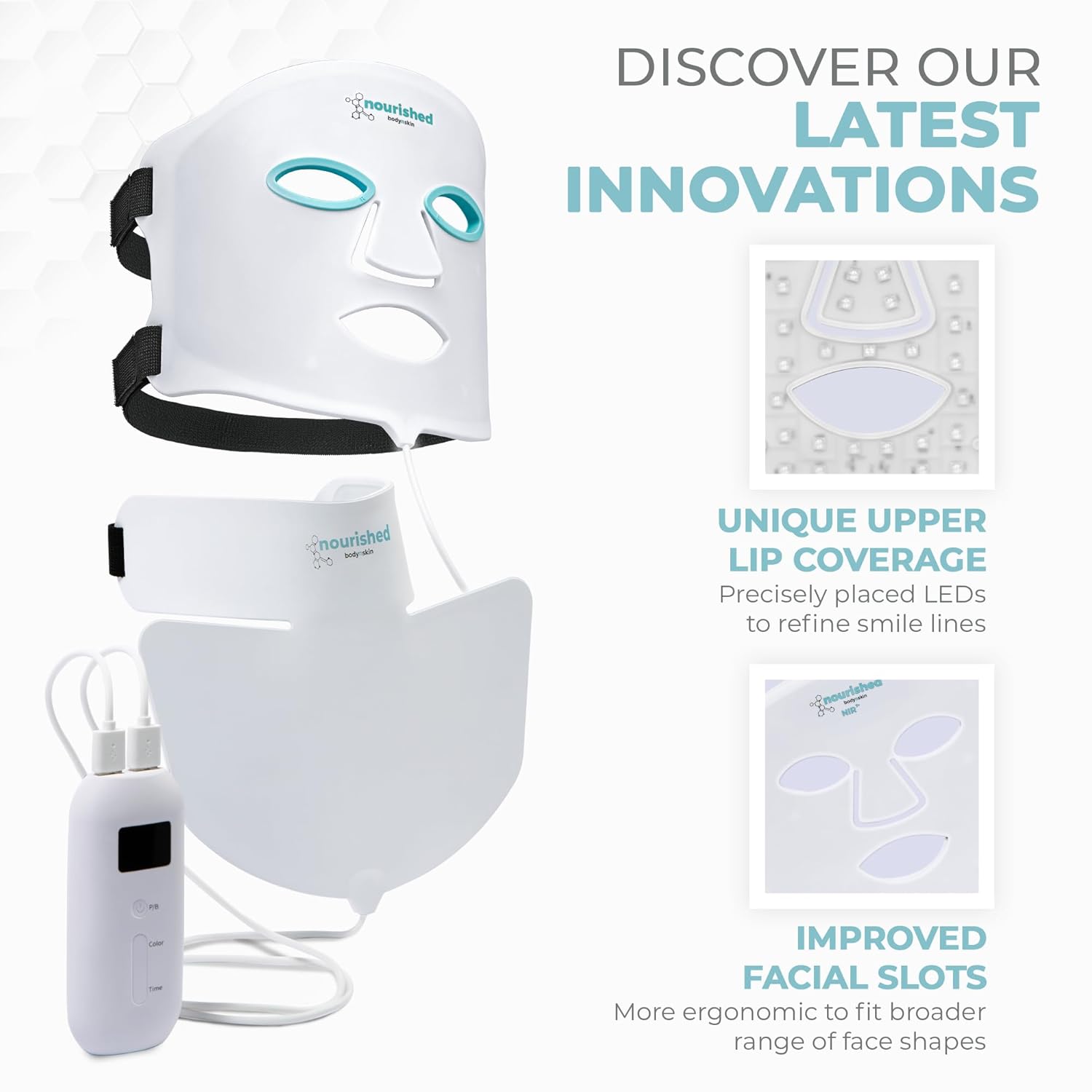 LED Light Therapy 7 Colors Silicone Face and Neck Mask