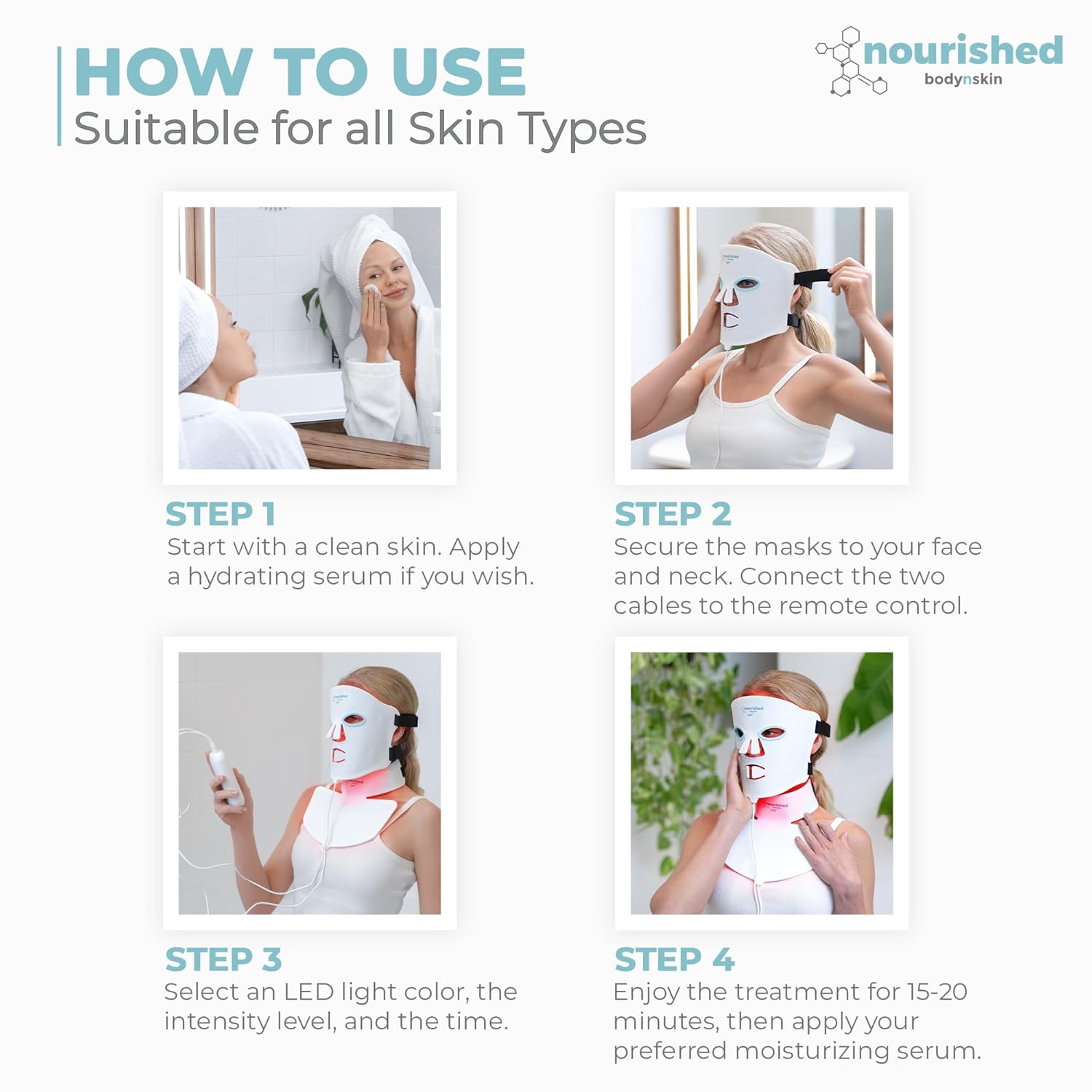 LED Face Mask with Near Infrared Blue Red Light Therapy for Face, 228 LEDs, Skin Care Tool for Wrinkles, Anti-aging