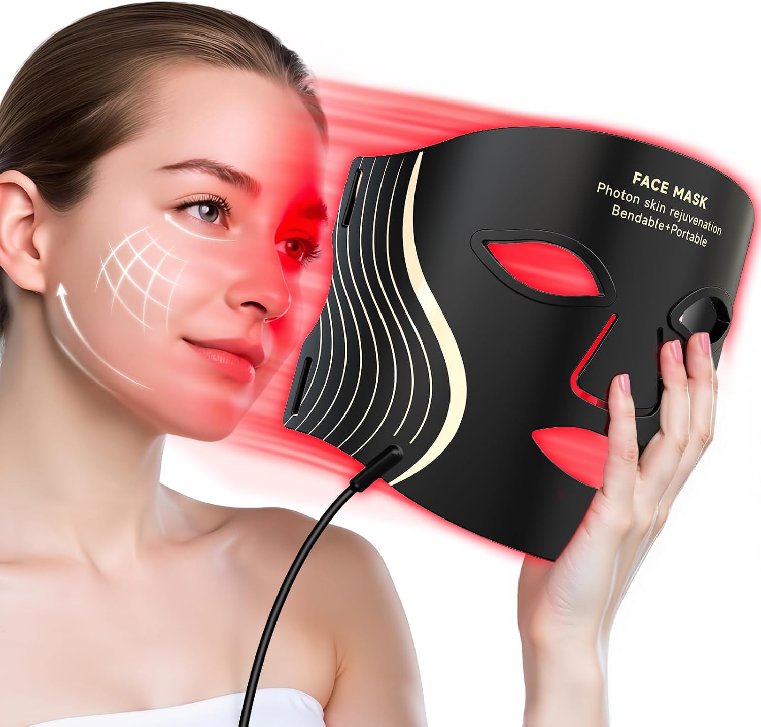 Red Light Therapy Mask for Face, 7 Colors LED Facial Mask
