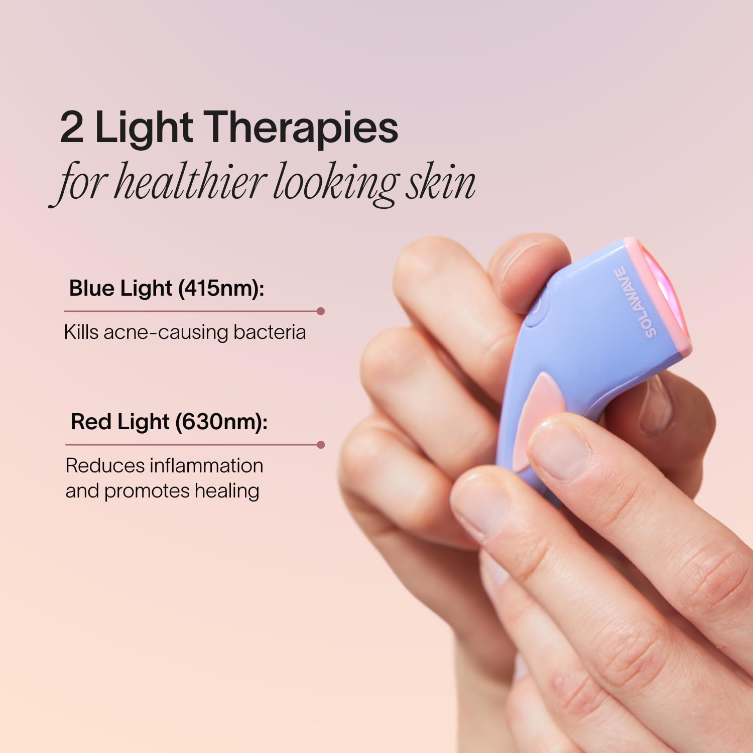 Solawave Acne Spot Treatment | Blue and Red Light Therapy Device for Pimples and Blemishes