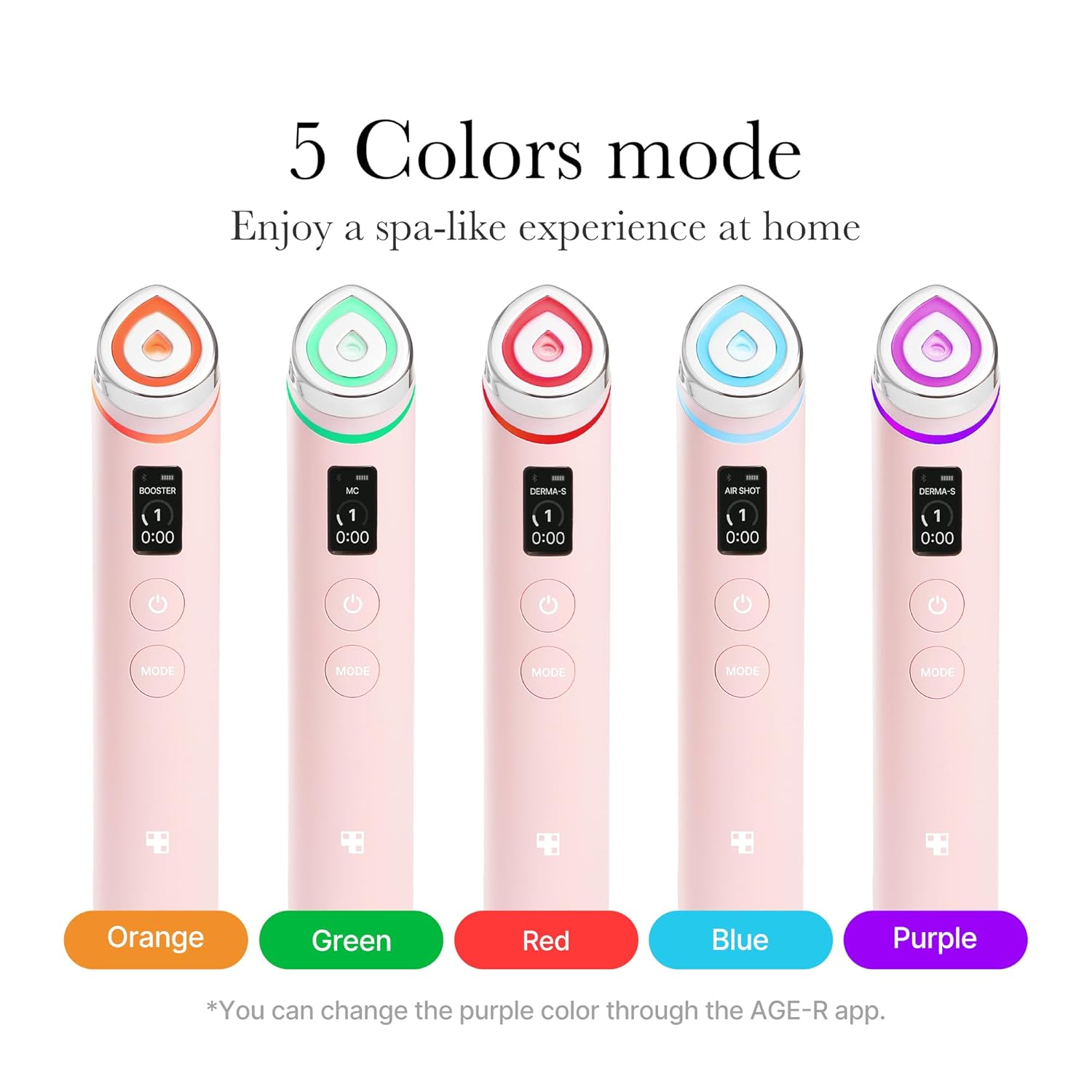 medicube Age-R Booster Pro Pink | 6-in-1 Real Glass Glow Beauty Massager | Glass-Look Skin | Korean Skincare