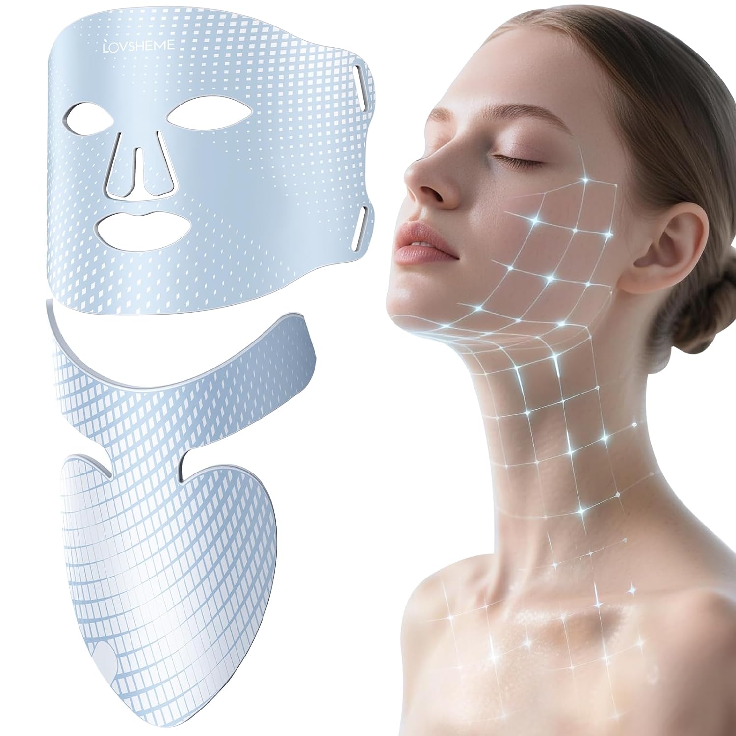 Red Light Therapy for Face and Neck, 4 Colors LED Light Therapy