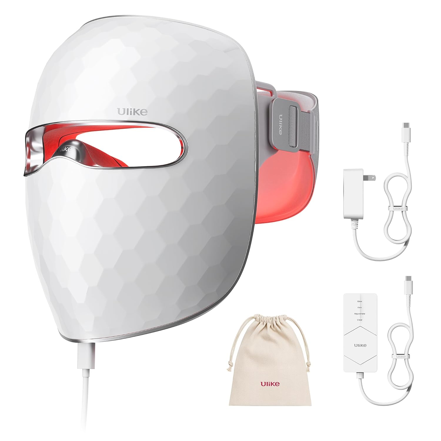 Ulike ReGlow LED Light Therapy Mask, Red Light Therapy for Face